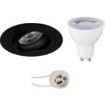 BES LED Led Spot Set - Pragmi Alpin Pro - Gu10 Fitting - Dimbaar - Inbouw Rond - Mat - 6w - Helder/koud Wit 6400k - - Zwart