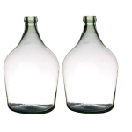Bellatio Decorations 2x Stuks Transparante Luxe Stijlvolle Flessen Vaas/vazen Van Glas 39 X 25 Cm - Bloemen/takken Vaas Voor Binnen Gebruik