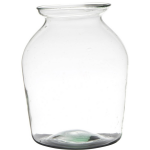Bellatio Design Bloemenvaas Van Gerecycled Glas Met Hoogte 26 Cm En Diameter 18 Cm - Glazen Transparante Vazen