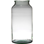 Bellatio Design Bloemenvaas Van Gerecycled Glas Met Hoogte 42.5 Cm En Diameter 22.5 Cm - Glazen Transparante Vazen