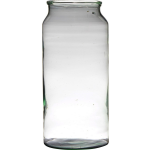 Bellatio Design Bloemenvaas Van Gerecycled Glas Met Hoogte 39 Cm En Diameter 19 Cm - Glazen Transparante Vazen