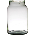 Bellatio Design Bloemenvaas Van Gerecycled Glas Met Hoogte 34 Cm En Diameter 22 Cm - Glazen Transparante Vazen