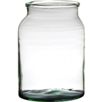 Bellatio Design Bloemenvaas Van Gerecycled Glas Met Hoogte 25 Cm En Diameter 19 Cm - Glazen Transparante Vazen