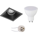 BES LED Led Spot Set - Aigi - Pragmi Zano Pro - Gu10 Fitting - Inbouw Vierkant - Mat - 8w - Warm Wit 3000k - Kantelbaar - - Zwart