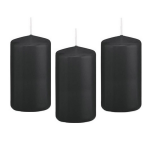 Trend Candles 8x Stukse Cilinderkaars/stompkaars 5 X 10 Cm 23 Branduren - Geurloze Kaarsen - Stompkaarsen - Zwart