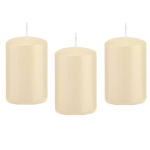 Trend Candles 8x Cremete Cilinderkaars/stompkaars 5 X 8 Cm 18 Branduren - Geurloze Kaarsen - Stompkaarsen - Wit