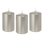 Trend Candles 8x Zilveren Cilinderkaars/stompkaars 5 X 8 Cm 18 Branduren - Geurloze Zilverkleurige Kaarsen - Woondecoraties - Silver