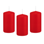 Trend Candles 8x Rode Cilinderkaars/stompkaars 6 X 12 Cm 40 Branduren - Geurloze Kaarsen - Woondecoraties - Rood