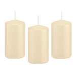 Trend Candles 8x Cremete Cilinderkaars/stompkaars 5 X 10 Cm 23 Branduren - Geurloze Kaarsen - Woondecoraties - Wit