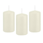 Trend Candles 8x Ivoorte Cilinderkaars/stompkaars 5 X 10 Cm 23 Branduren - Geurloze Kaarsen - Woondecoraties - Wit