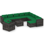 Vidaxl 12-delige Loungeset Met Kussens Geïmpregneerd Hout - Groen