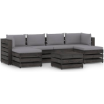 Vidaxl 7-delige Loungeset Met Kussens Geïmpregneerd Hout - Gris