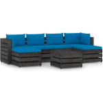 Vidaxl 7-delige Loungeset Met Kussens Geïmpregneerd Hout - Blauw