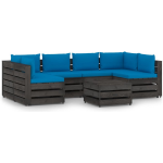 Vidaxl 7-delige Loungeset Met Kussens Geïmpregneerd Hout - Azul