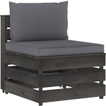 Vidaxl 3-delige Loungeset Met Kussens Geïmpregneerd Hout - Gris