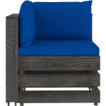 Vidaxl 3-delige Loungeset Met Kussens Geïmpregneerd Hout - Blauw