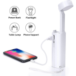 Aigostar Ivory - Multifunctionele Led Bureaulamp 3-in1 Zaklamp, Telefoonhouder, Powerbank (4400ma) - Wit