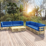 Vidaxl 6-delige Loungeset Pallet Met Kussens Geïmpregneerd Hout - Groen