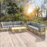 Vidaxl 6-delige Loungeset Pallet Met Kussens Geïmpregneerd Hout - Groen