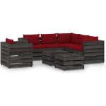 Vidaxl 8-delige Loungeset Met Kussens Geïmpregneerd Hout - Rojo