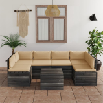 Vidaxl 7-delige Loungeset Met Kussens Pallet Massief Grenenhout - Beige