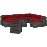 Vidaxl 12-delige Loungeset Pallet Met Kussens Massief Grenenhout - Rood