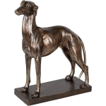 Clayre & Eef Decoratie Beeld Hond 6pr3397 27*11*31 Cm Koperkleurig, Kunststof - Bruin