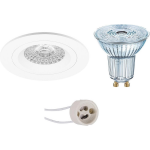 Osram - Led Spot Set - Parathom Par16 930 36d - Pragmi Rodos Pro - Gu10 Fitting - Dimbaar - Inbouw Rond - Mat - 3.7w - Wit