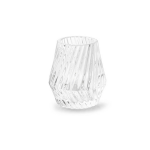 Kaarsenhouder Biaritz Voor Theelichtjes/waxinelichtjes Transparant 8.5 Cm - Stevig Glas/glazen Kaarsjes Houders