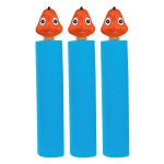 3x Lichtblauw Vissen Waterpistool/waterpistolen Van Foam 26,5 Cm Met Bereik Van 6 Meter