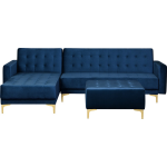Beliani Beliani Aberdeen Slaapbank Fluweel 267x168x83 - Blauw