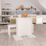 Vidaxl Eettafel 110x60x75 Cm Spaanplaat - Wit