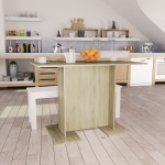 Vidaxl Eettafel 110x60x75 Cm Spaanplaat Sonoma Eikenkleurig - Bruin