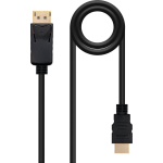 nanocable Nano Cable Conversor DP a HDMI 3m - Cable HDMI - Negro