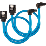 Corsair Premium Sleeved SATA 6Gbps 30cm 90° - Cable SATA - Blauw