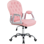 Beliani Princess Bureaustoel Kunstleer 60 X 60 Cm - Roze