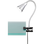 BES LED Led Klemlamp - Trion Arora - 3w - Warm 3000k - Glans Titaan - Kunststof - Wit