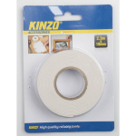 Kinzo 1x Dubbelzijdig Tape - 19 Mm X 2,3 Meter - Tweezijdig Tape - Wit