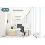 Feel Furniture - Luxe Design Bureaustoel Van 100% Rundleer - Hoge Rugleuning - - Zwart