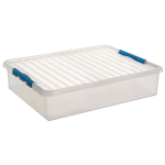 Sunware Q-line Opbergbox - Bedbox - Voor Onder Het Bed - 60l - Transp/ - Blauw