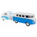 Welly bus Volkswagen 1963 T1 staal 21 cm blauw/wit 2 delig