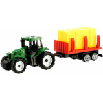 Toi-Toys Toi Toys miniatuur tractor met aanhanger 3 delig 7 cm - Groen