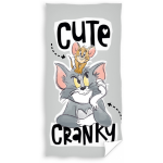 Carbotex strandlaken Tom & Jerry 70 x 140 cm katoen - Grijs