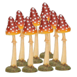 Een Set Van 8 Decoratie Paddenstoelen - Vliegenzwammen 12 Cm