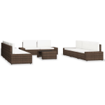 Vidaxl 10-delige Loungeset Poly Rattan - Bruin