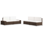 Vidaxl 4-delige Loungeset Poly Rattan - Bruin