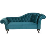 Beliani Lattes Chaise Longue Fluweel 188 X 59 Cm - Azul