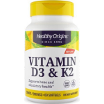 Healthy Origins Vitamin D3 & K2, 50mcg/200mcg, 60 Softgels,