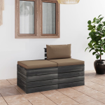 Vidaxl 2-delige Loungeset Met Kussens Pallet Massief Grenenhout - Bruin