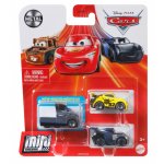 Disney auto Cars Mini Racers junior staal grijs/geel 3 delig